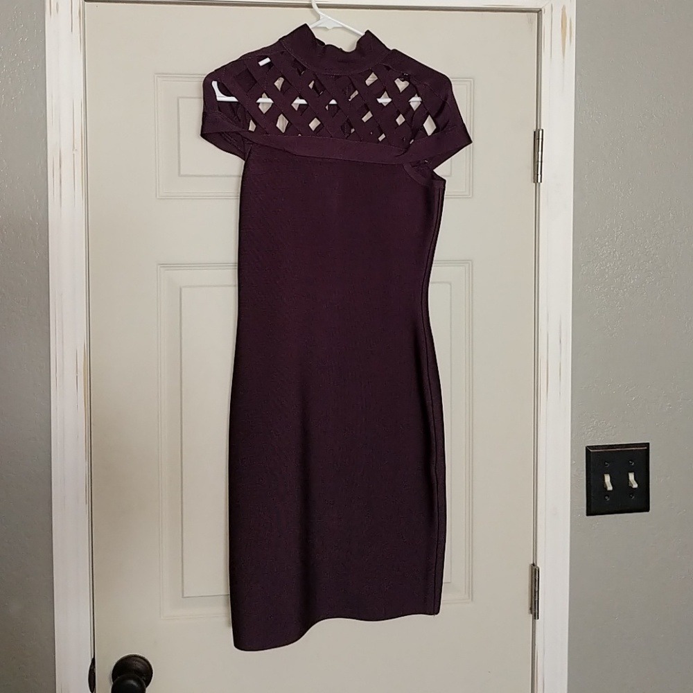 Dark Purple Bandage Dress